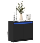VidaXL Dressoir met LED 72x34x61 cm bewerkt hout zwart