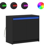 VidaXL Dressoir met LED 72x34x61 cm bewerkt hout zwart