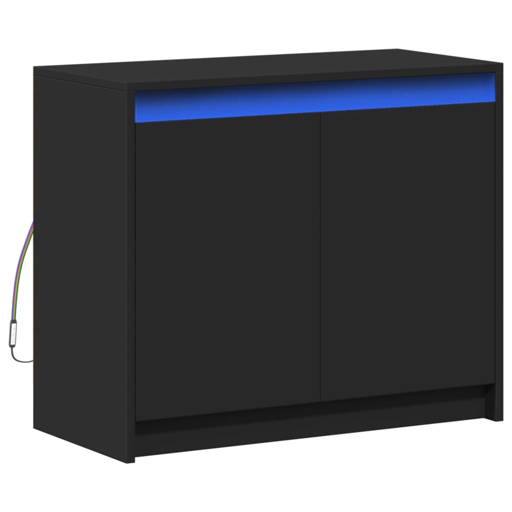 VidaXL Dressoir met LED 72x34x61 cm bewerkt hout zwart
