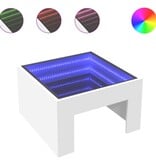 VidaXL Salontafel met Infinity LED 50x50x30 cm wit