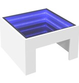 VidaXL Salontafel met Infinity LED 50x50x30 cm wit