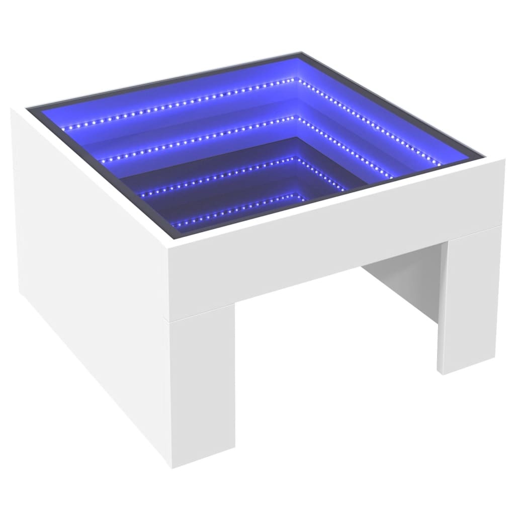 VidaXL Salontafel met Infinity LED 50x50x30 cm wit