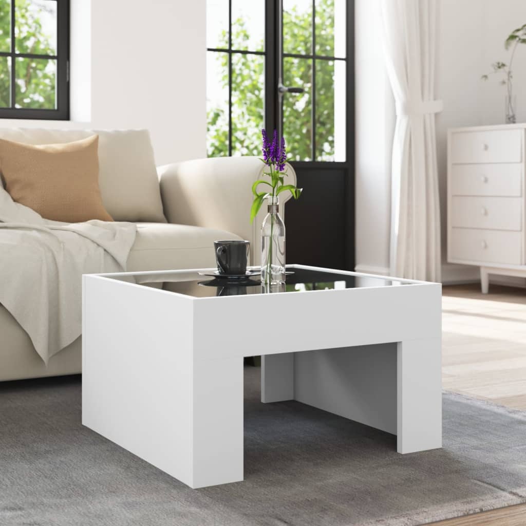 VidaXL Salontafel met Infinity LED 50x50x30 cm wit