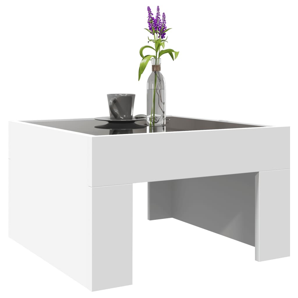 VidaXL Salontafel met Infinity LED 50x50x30 cm wit