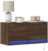 VidaXL Tv-wandmeubel met LED-verlichting 80x31x35 cm bruin eikenkleur