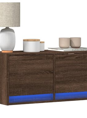 VidaXL Tv-wandmeubel met LED-verlichting 80x31x35 cm bruin eikenkleur