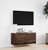 VidaXL Tv-wandmeubel met LED-verlichting 80x31x35 cm bruin eikenkleur