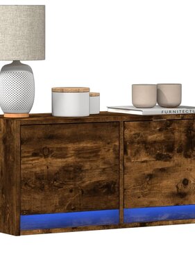 VidaXL Tv-wandmeubel met LED-verlichting 80x31x35 cm gerookt eiken