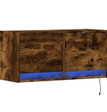 VidaXL Tv-wandmeubel met LED-verlichting 80x31x35 cm gerookt eiken