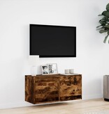 VidaXL Tv-wandmeubel met LED-verlichting 80x31x35 cm gerookt eiken