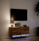 VidaXL Tv-wandmeubel met LED-verlichting 80x31x35 cm gerookt eiken