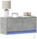 VidaXL Tv-wandmeubel met LED-verlichting 80x31x35 cm betongrijs