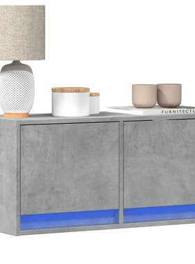 VidaXL Tv-wandmeubel met LED-verlichting 80x31x35 cm betongrijs