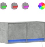 VidaXL Tv-wandmeubel met LED-verlichting 80x31x35 cm betongrijs