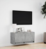 VidaXL Tv-wandmeubel met LED-verlichting 80x31x35 cm betongrijs