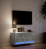 VidaXL Tv-wandmeubel met LED-verlichting 80x31x35 cm betongrijs