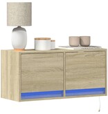 VidaXL Tv-wandmeubel met LED-verlichting 80x31x35 cm sonoma eikenkleur
