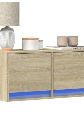 VidaXL Tv-wandmeubel met LED-verlichting 80x31x35 cm sonoma eikenkleur