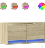 VidaXL Tv-wandmeubel met LED-verlichting 80x31x35 cm sonoma eikenkleur
