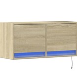 VidaXL Tv-wandmeubel met LED-verlichting 80x31x35 cm sonoma eikenkleur