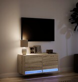 VidaXL Tv-wandmeubel met LED-verlichting 80x31x35 cm sonoma eikenkleur
