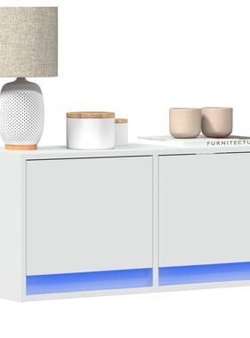 VidaXL Tv-wandmeubel met LED-verlichting 80x31x35 cm wit