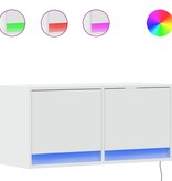 VidaXL Tv-wandmeubel met LED-verlichting 80x31x35 cm wit