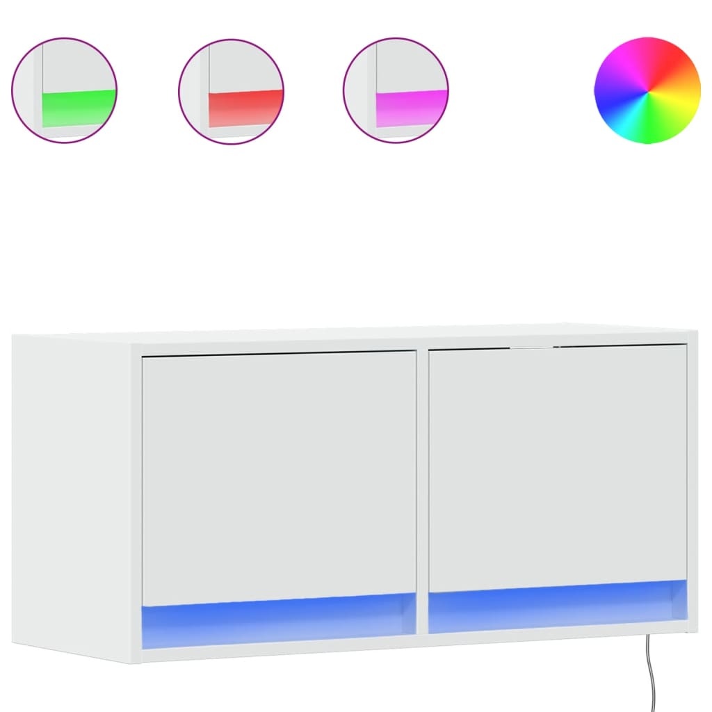 VidaXL Tv-wandmeubel met LED-verlichting 80x31x35 cm wit