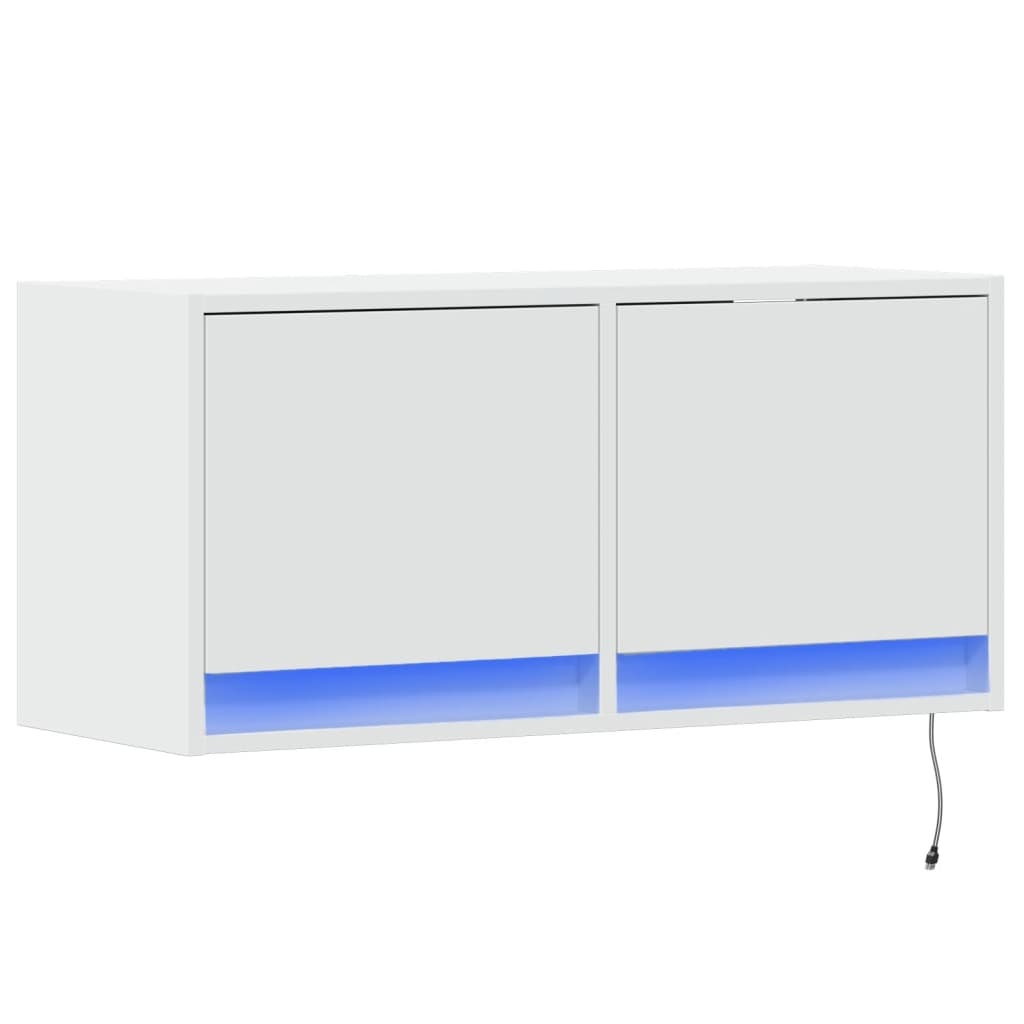 VidaXL Tv-wandmeubel met LED-verlichting 80x31x35 cm wit