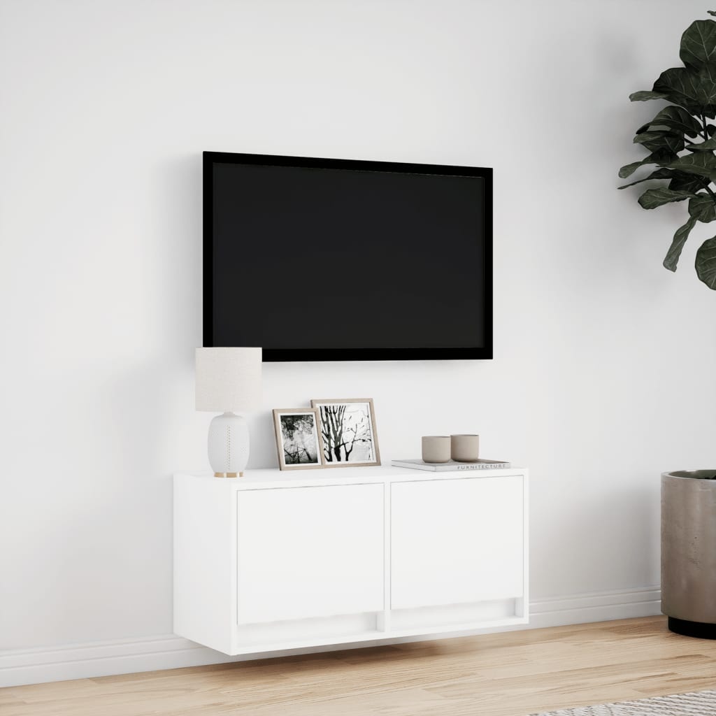 VidaXL Tv-wandmeubel met LED-verlichting 80x31x35 cm wit