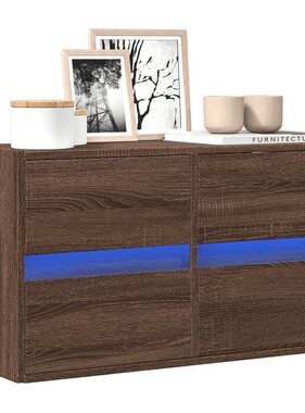 VidaXL Tv-wandmeubel met LED-verlichting 80x31x45 cm bruin eikenkleur