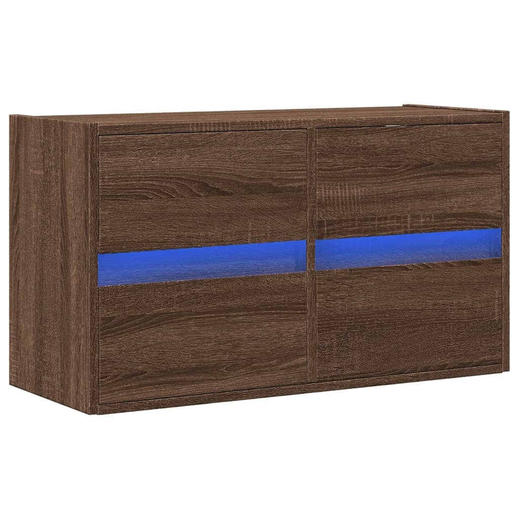 VidaXL Tv-wandmeubel met LED-verlichting 80x31x45 cm bruin eikenkleur
