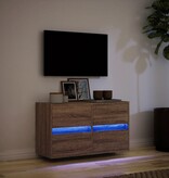 VidaXL Tv-wandmeubel met LED-verlichting 80x31x45 cm bruin eikenkleur