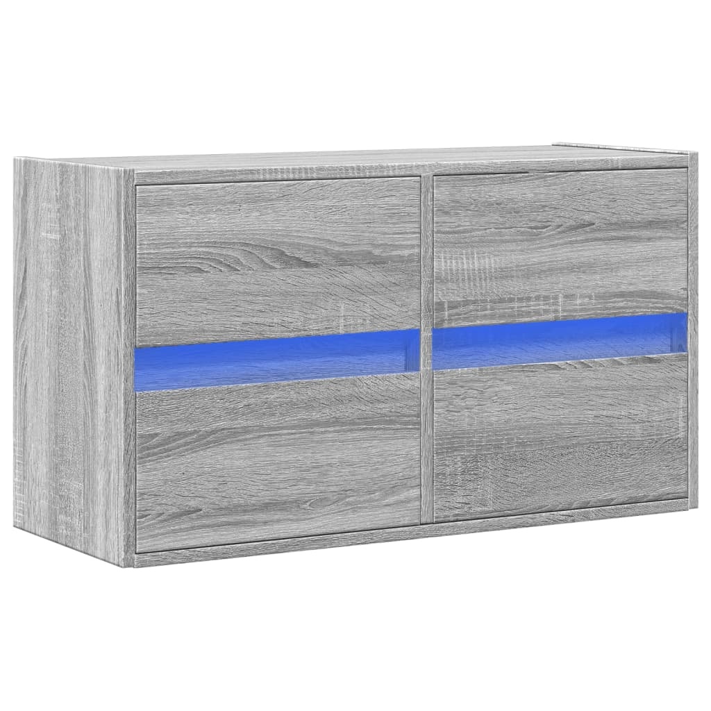 VidaXL Tv-wandmeubel met LED 80x31x45 cm grijs sonoma eikenkleurig