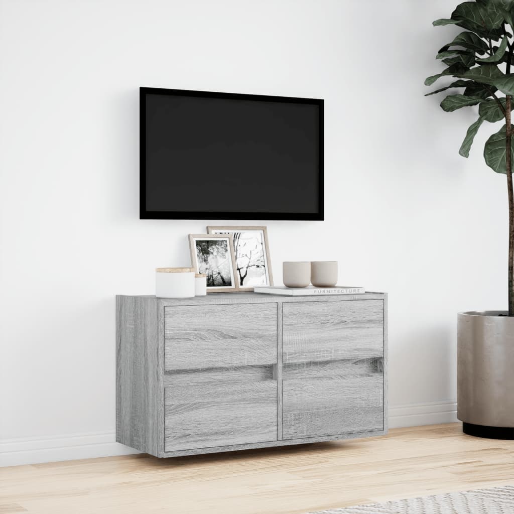 VidaXL Tv-wandmeubel met LED 80x31x45 cm grijs sonoma eikenkleurig