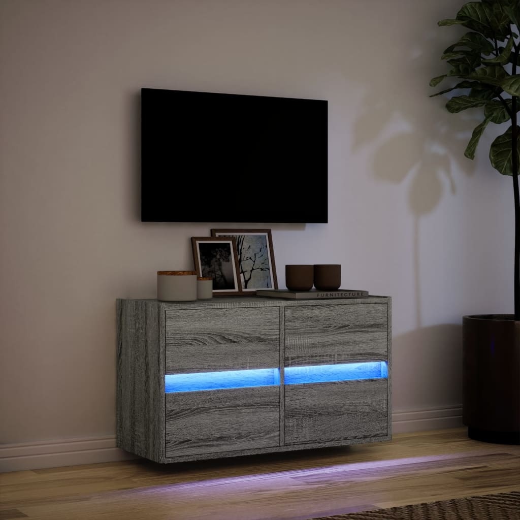 VidaXL Tv-wandmeubel met LED 80x31x45 cm grijs sonoma eikenkleurig