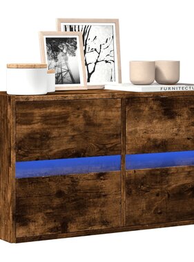 VidaXL Tv-wandmeubel met LED-verlichting 80x31x45 cm gerookt eiken