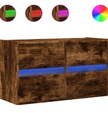 VidaXL Tv-wandmeubel met LED-verlichting 80x31x45 cm gerookt eiken