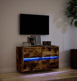 VidaXL Tv-wandmeubel met LED-verlichting 80x31x45 cm gerookt eiken