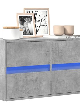 VidaXL Tv-wandmeubel met LED-verlichting 80x31x45 cm betongrijs
