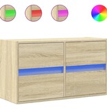 VidaXL Tv-wandmeubel met LED-verlichting 80x31x45 cm sonoma eikenkleur