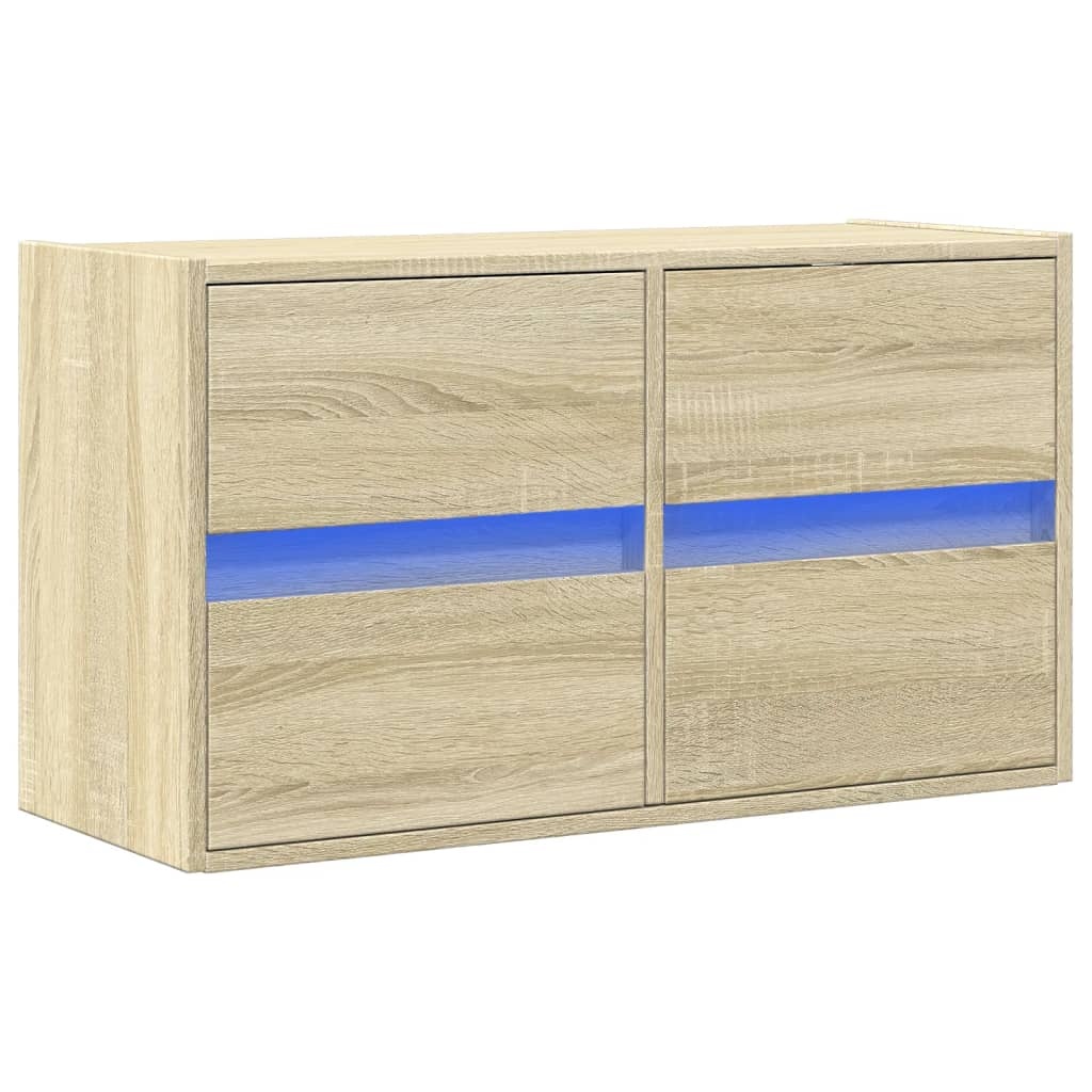 VidaXL Tv-wandmeubel met LED-verlichting 80x31x45 cm sonoma eikenkleur
