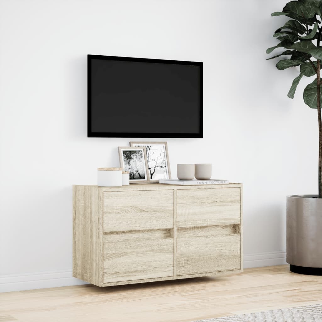 VidaXL Tv-wandmeubel met LED-verlichting 80x31x45 cm sonoma eikenkleur