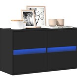 VidaXL Tv-wandmeubel met LED-verlichting 80x31x45 cm zwart