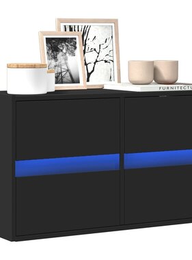 VidaXL Tv-wandmeubel met LED-verlichting 80x31x45 cm zwart