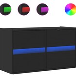 VidaXL Tv-wandmeubel met LED-verlichting 80x31x45 cm zwart