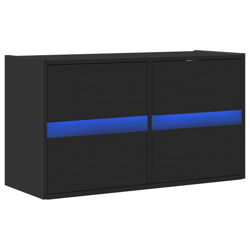 VidaXL Tv-wandmeubel met LED-verlichting 80x31x45 cm zwart