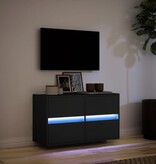 VidaXL Tv-wandmeubel met LED-verlichting 80x31x45 cm zwart