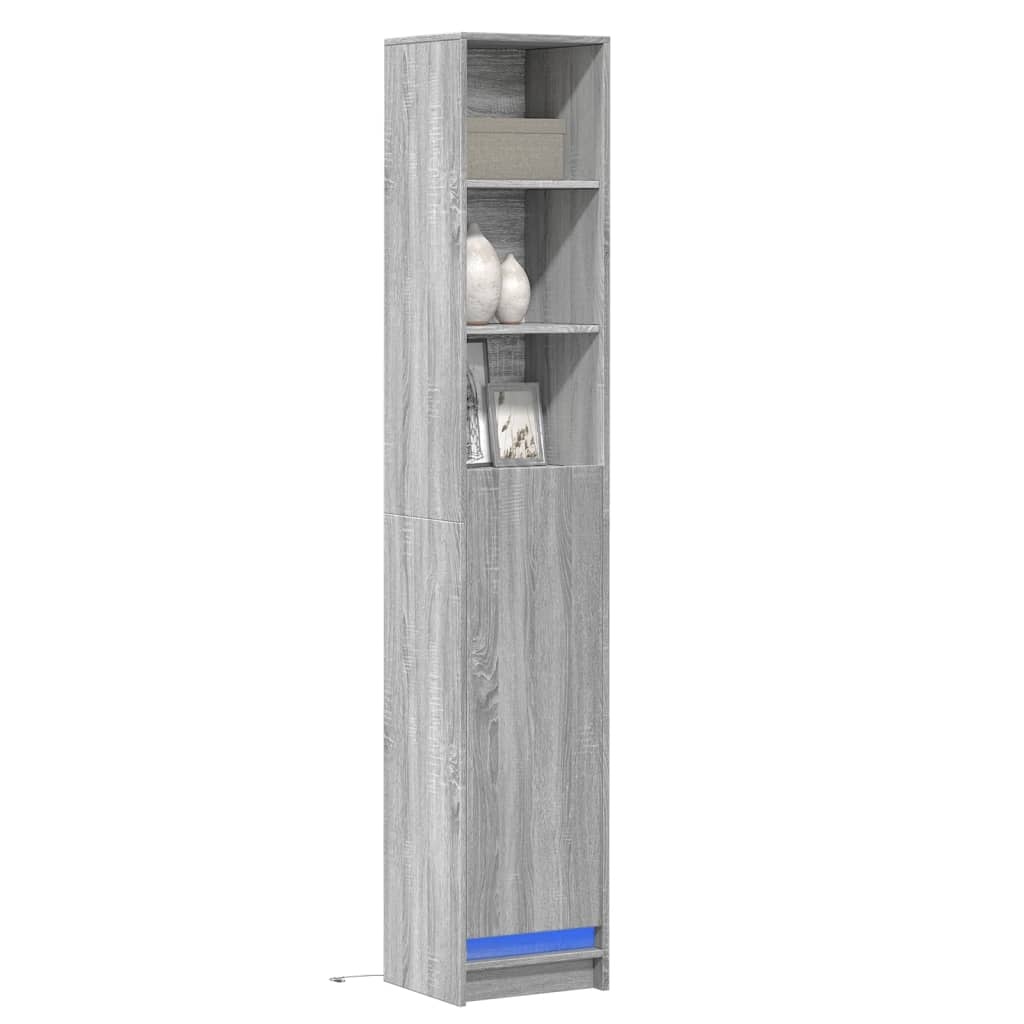 VidaXL Dressoir met LED 36x32,5x200 cm bewerkt hout grijs sonoma eiken