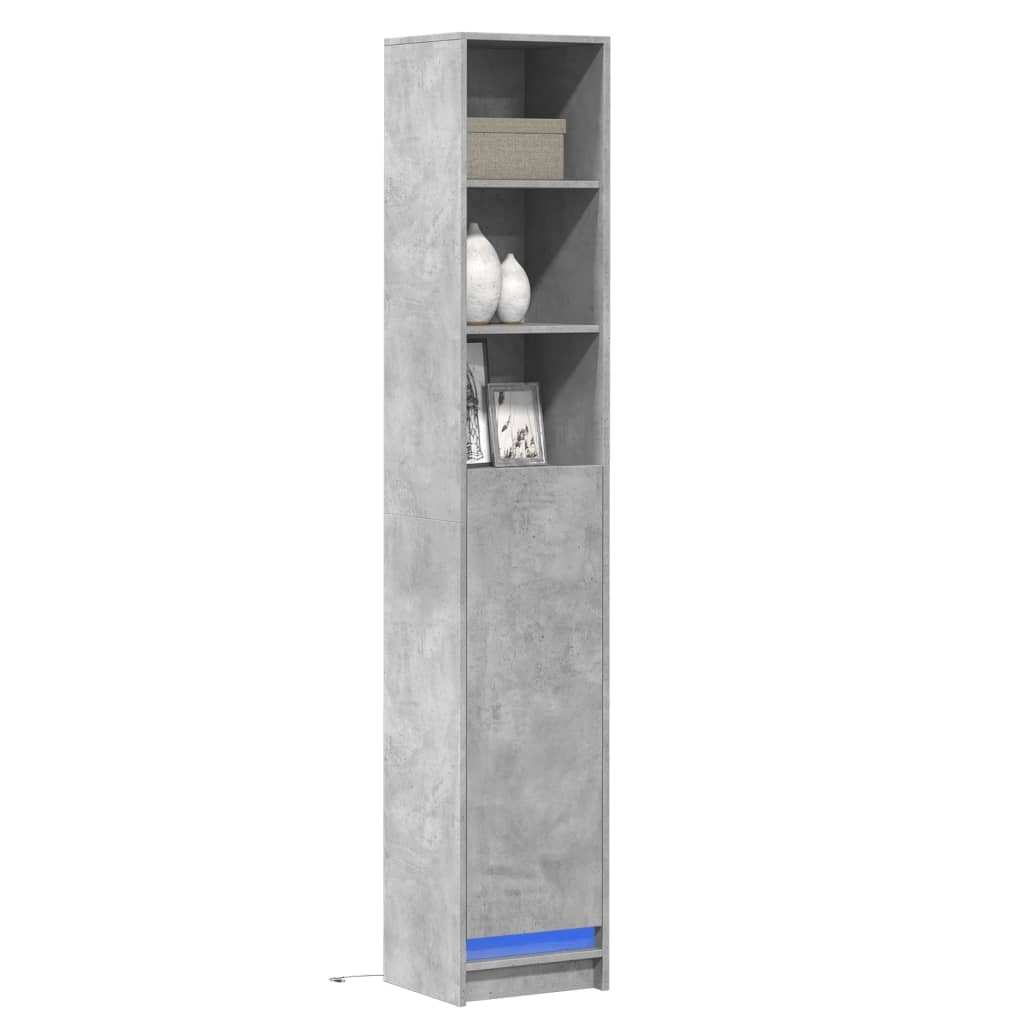 VidaXL Dressoir met LED 36x32,5x200 cm bewerkt hout betongrijs